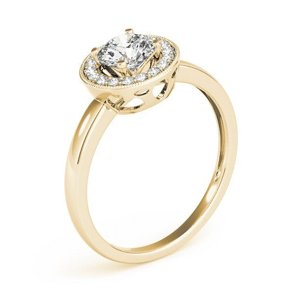 Lab Grown Round Diamond Halo Engagement Ring