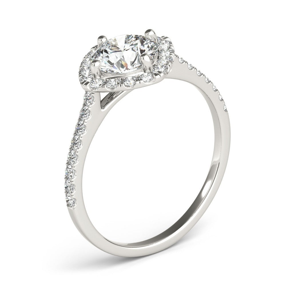 Lab-Grown Diamond Halo Engagement Ring in Platinum