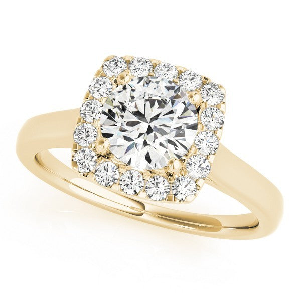 Lab Grown Round Diamond Halo Engagement Ring