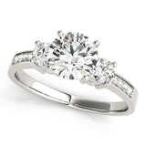 0.50Ct To 2.00Ct Lab Grown Round Diamond 3 Stone Engagement Ring Platinum