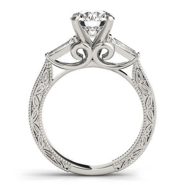 Lab-Grown Round Diamond Trilogy Engagement Ring Platinum