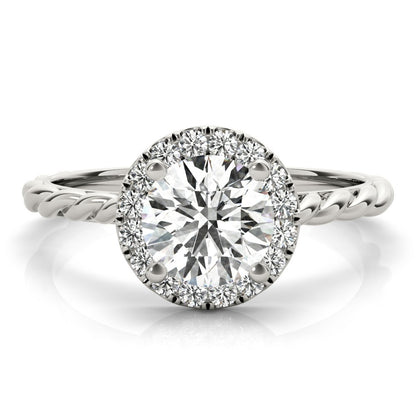 Lab-Grown Diamond Halo Engagement Ring in Platinum