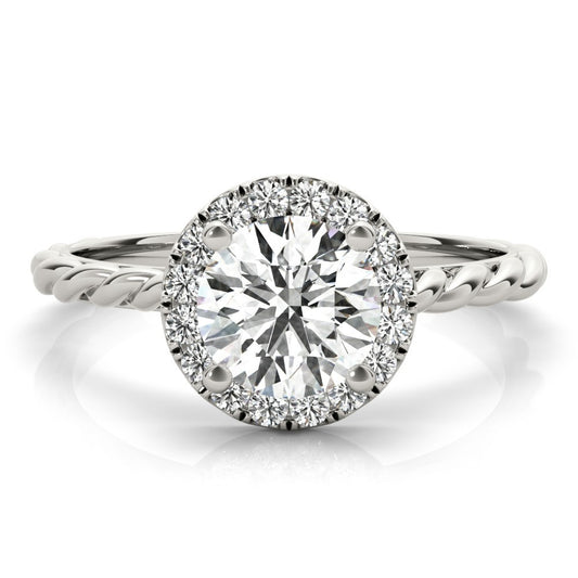 Lab-Grown Diamond Halo Engagement Ring in Platinum