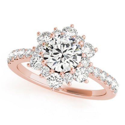 2.00 Ct DE/VS Lab Grown Round Diamond Halo Engagement Ring 18K White Gold