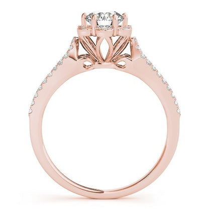 Lab Grown Round Diamond Halo Engagement Ring 