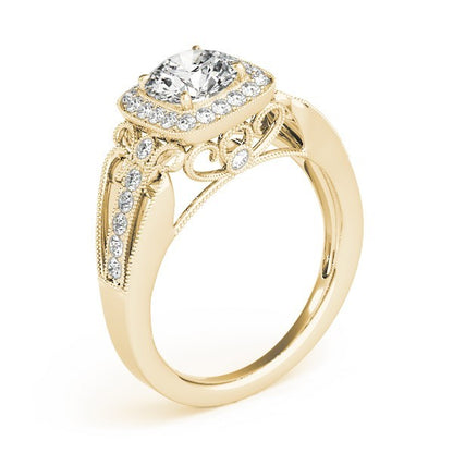 Lab Grown Round Diamond Halo Engagement Ring