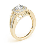 Lab Grown Round Diamond Halo Engagement Ring
