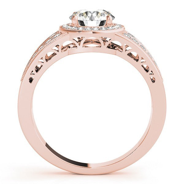 Lab Grown Round Diamond Halo Engagement Ring