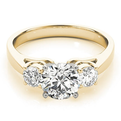 Classic Round Diamond 3 Stone Engagement Ring Platinum Lab Grown