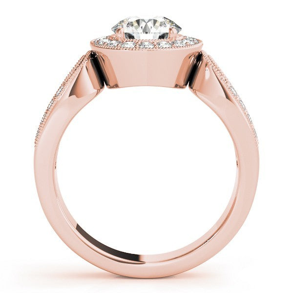 Lab Grown Round Diamond Halo Engagement Ring 