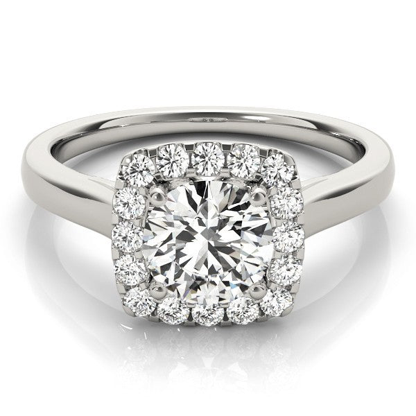 Lab Grown Round Diamond Halo Engagement Ring
