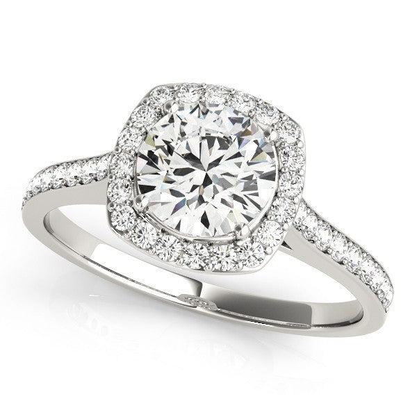 Lab Grown Round Diamond Halo Engagement Ring