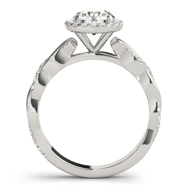 Lab Grown Round Diamond Halo Engagement Ring