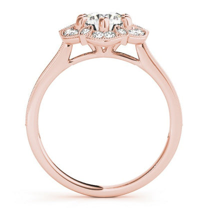 Lab Grown Round Diamond Halo Engagement Ring