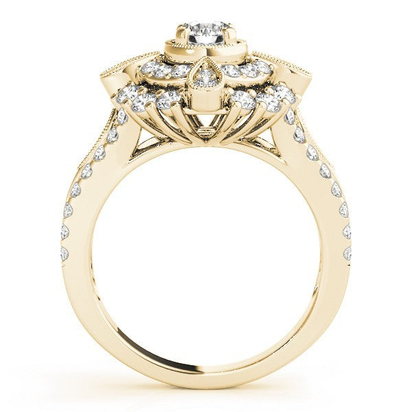 Lab Grown Round Diamond Halo Engagement Ring