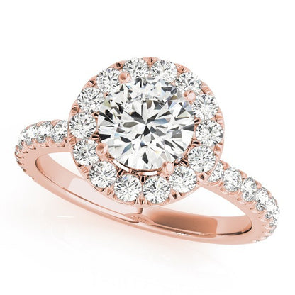 Lab Grown Round Diamond Halo Engagement Ring