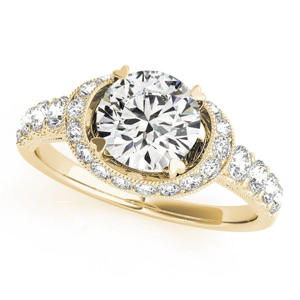 Lab Grown Round Diamond Halo Engagement Ring