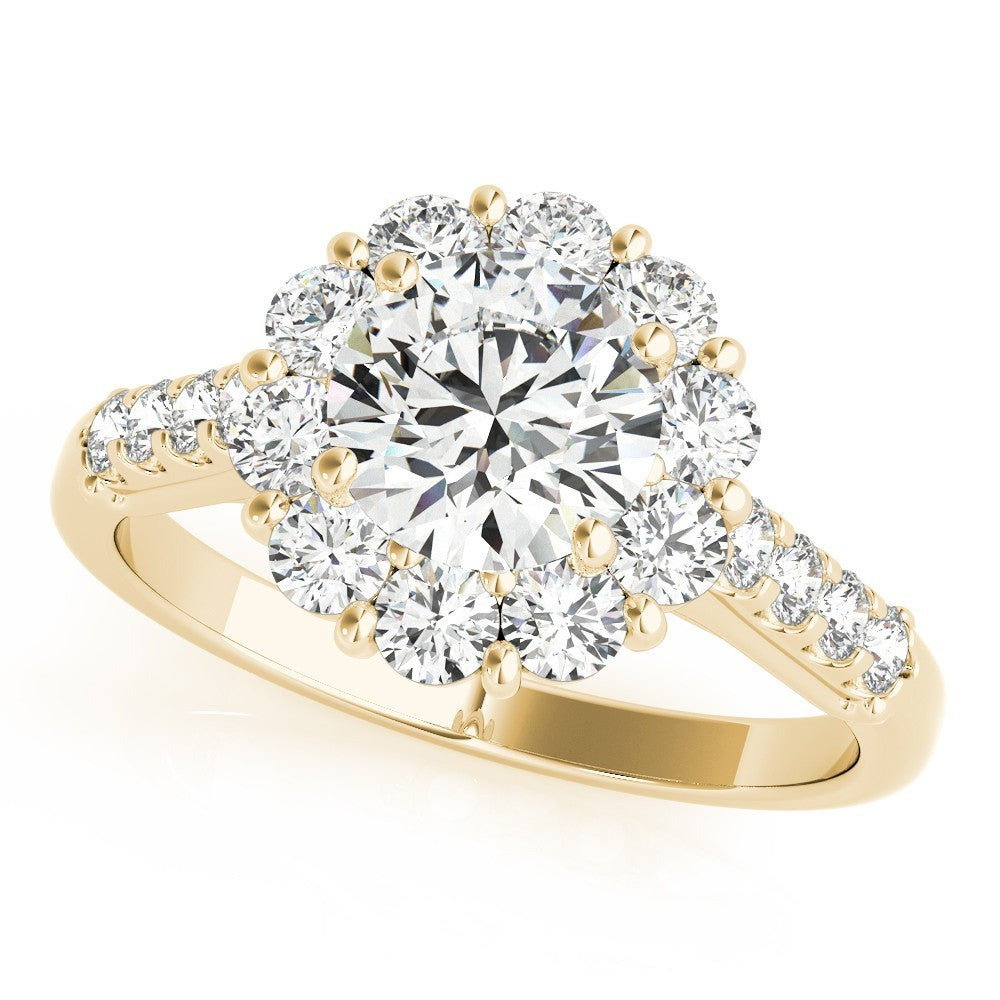 Lab Grown Round Diamond Halo Engagement Ring 
