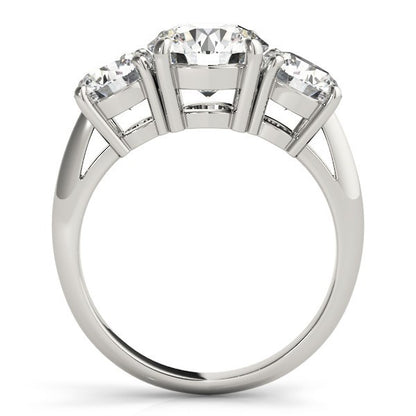 Lab Grown Round Diamond 3 Stone Engagement Ring Platinum DE/VS 2.00ct