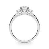 Lab-Grown Diamond Halo Engagement Ring in Platinum