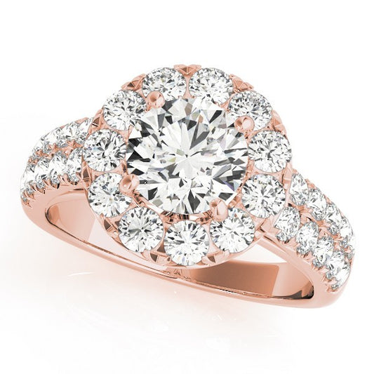 Lab Grown Round Diamond Halo Engagement Ring