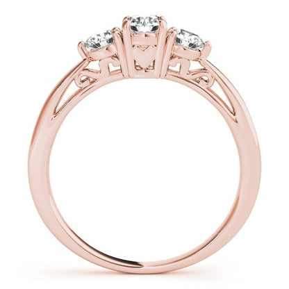 Lab Grown Round Diamond Prong Set 3 Stone Engagement Ring Platinum In DE/VS 2.00Ct