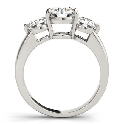 Lab Grown Round Diamond Trilogy Engagement Ring Platinum