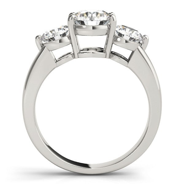 Lab Grown Round Diamond Trilogy Engagement Ring Platinum