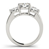Lab Grown Round Diamond Trilogy Engagement Ring Platinum