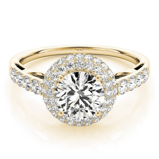 Lab Grown Round Diamond Halo Engagement Ring