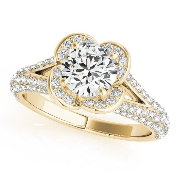 Lab Grown Round Diamond Halo Engagement Ring