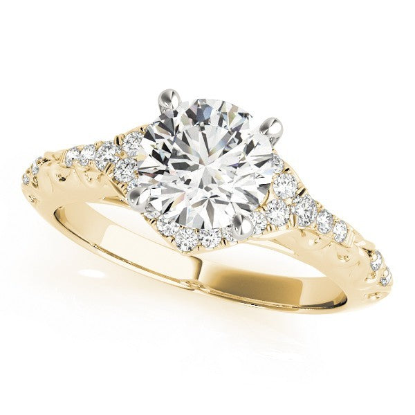 Lab Grown Round Diamond Halo Engagement Ring