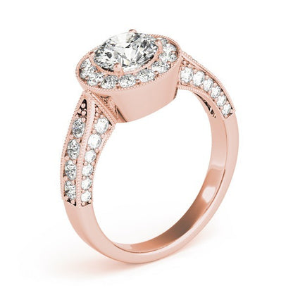Lab Grown Round Diamond Halo Engagement Ring