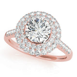 Lab Grown Round Diamond Halo Engagement Ring
