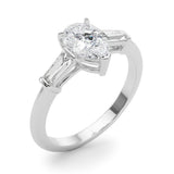 Lab-Grown Pear Cut Diamond 3 Stone Engagement Ring