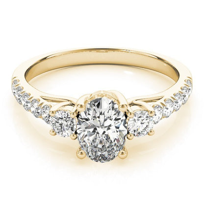 2.00CT Lab Grown Oval Diamond Trilogy Engagement Ring Platinum