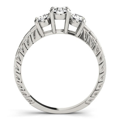 2.00Ct Lab Grown Round Diamond Art Deco 3 Stone Engagement Ring Platinum