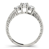 2.00Ct Lab Grown Round Diamond Art Deco 3 Stone Engagement Ring Platinum