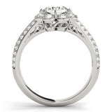 Lab Grown Round Cut Diamond Halo Engagement Ring
