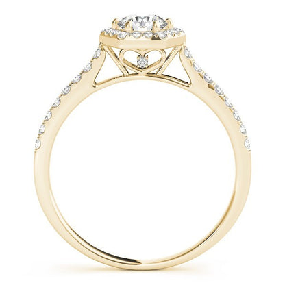 2.00Ct Lab Grown Round Diamond Halo Engagement Ring 18K Yellow Gold