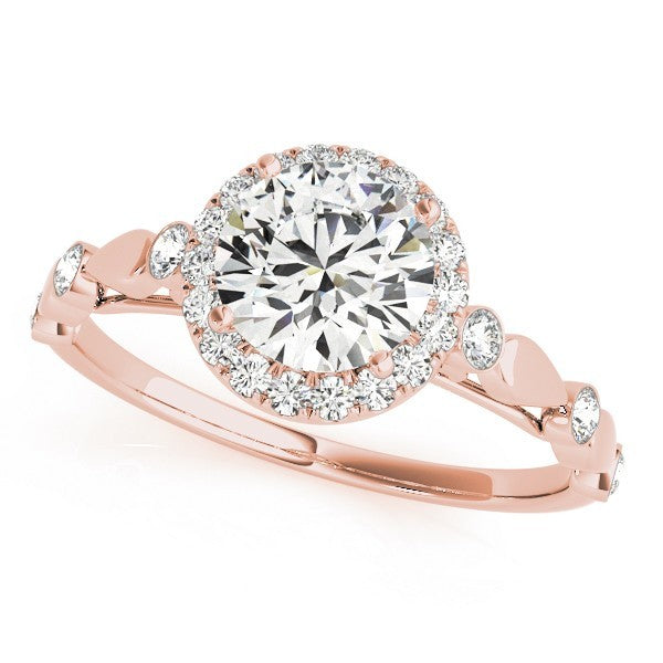 Lab Grown Round Diamond Halo Engagement Ring