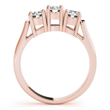 Lab Grown Round Diamond Trilogy Engagement Ring Platinum