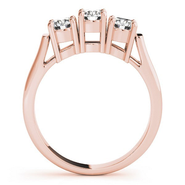 Lab Grown Round Diamond Trilogy Engagement Ring Platinum