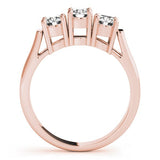 Lab Grown Round Diamond Trilogy Engagement Ring Platinum