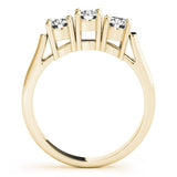 Lab Grown Round Diamond Trilogy Engagement Ring Platinum
