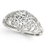 Lab Grown Round Diamond Halo Engagement Ring