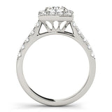 2.00Ct DE/VS Lab Grown Round Diamond Halo Engagement Ring in Platinum