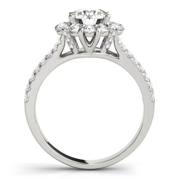 Lab Grown Round Diamond Halo Engagement Ring