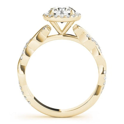 Lab Grown Round Cut Diamond Halo Engagement Ring  For Women