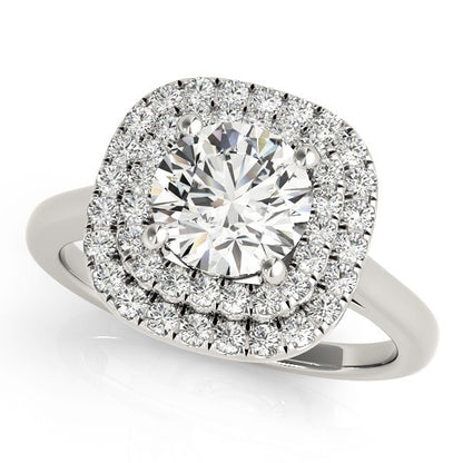 2.00Ct Lab Grown Round Diamond Halo Engagement Ring 18K Yellow Gold